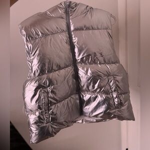 Women's Silver Puffer Vest